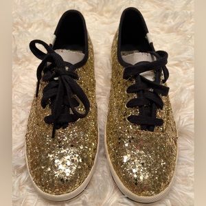 Kate Spade x Keds Gold Glitter Sneaker in Size 6